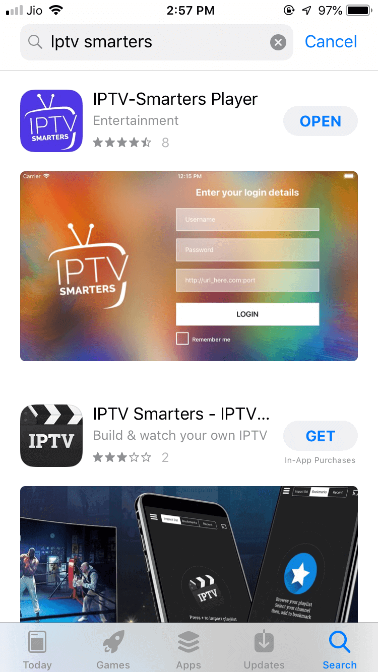 IPTV Smarters for iPhone