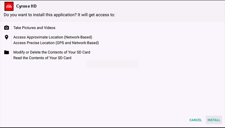 Install Cyrose HD on Firestick