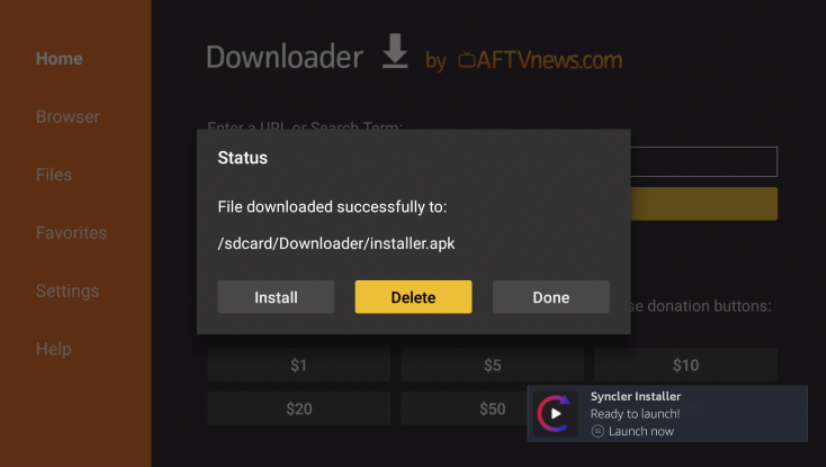 Install Syncler APK on Firestick