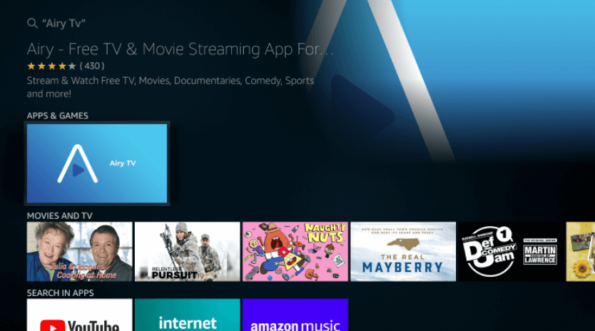 Install Airy TV on Firestick