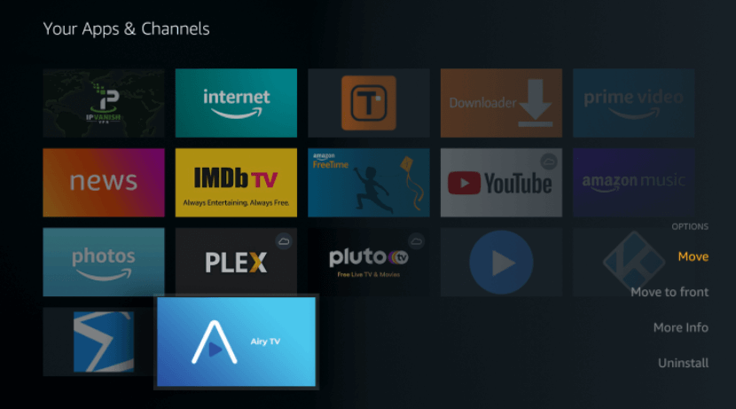 Install Airy TV on Firestick